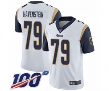 Men's Los Angeles Rams #79 Rob Havenstein White Vapor Untouchable Limited Player 100th Season Football Jersey