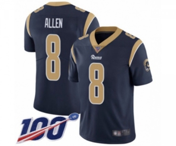 Men's Los Angeles Rams #8 Brandon Allen Navy Blue Team Color Vapor Untouchable Limited Player 100th Season Football Jersey