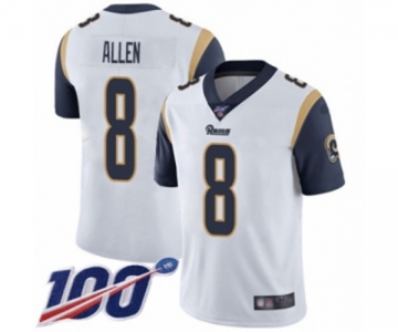 Men's Los Angeles Rams #8 Brandon Allen White Vapor Untouchable Limited Player 100th Season Football Jersey