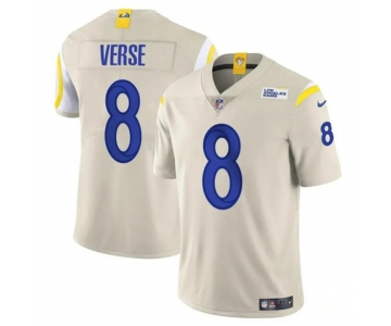 Men's Los Angeles Rams #8 Jared Verse Bone 2024 Draft Vapor Untouchable Football Stitched Jersey