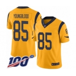 Men's Los Angeles Rams #85 Jack Youngblood Limited Gold Rush Vapor Untouchable 100th Season Football Jersey