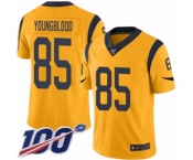 Men's Los Angeles Rams #85 Jack Youngblood Limited Gold Rush Vapor Untouchable 100th Season Football Jersey