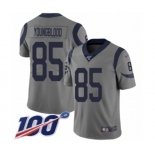 Men's Los Angeles Rams #85 Jack Youngblood Limited Gray Inverted Legend 100th Season Football Jersey