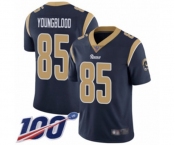 Men's Los Angeles Rams #85 Jack Youngblood Navy Blue Team Color Vapor Untouchable Limited Player 100th Season Football Jersey