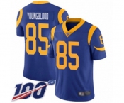 Men's Los Angeles Rams #85 Jack Youngblood Royal Blue Alternate Vapor Untouchable Limited Player 100th Season Football Jersey