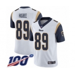 Men's Los Angeles Rams #89 Tyler Higbee White Vapor Untouchable Limited Player 100th Season Football Jersey