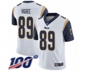 Men's Los Angeles Rams #89 Tyler Higbee White Vapor Untouchable Limited Player 100th Season Football Jersey