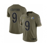 Men's Los Angeles Rams #9 Matthew Stafford 2022 Olive Salute To Service Limited Stitched Jersey