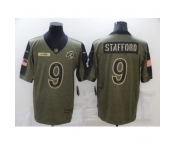 Men's Los Angeles Rams #9 Matthew Stafford Nike Olive 2021 Salute To Service Limited Player Jersey