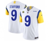 Men's Los Angeles Rams #9 Matthew Stafford White 2023 F.U.S.E. With 4-Star C Patch Vapor Untouchable Limited Football Stitched Jersey