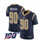 Men's Los Angeles Rams #90 Michael Brockers Navy Blue Team Color Vapor Untouchable Limited Player 100th Season Football Jersey