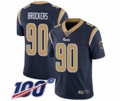 Men's Los Angeles Rams #90 Michael Brockers Navy Blue Team Color Vapor Untouchable Limited Player 100th Season Football Jersey