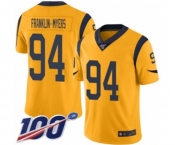 Men's Los Angeles Rams #94 John Franklin-Myers Limited Gold Rush Vapor Untouchable 100th Season Football Jersey