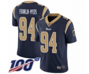 Men's Los Angeles Rams #94 John Franklin-Myers Navy Blue Team Color Vapor Untouchable Limited Player 100th Season Football Jersey