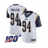 Men's Los Angeles Rams #94 John Franklin-Myers White Vapor Untouchable Limited Player 100th Season Football Jersey