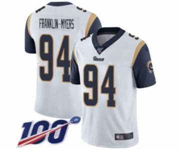 Men's Los Angeles Rams #94 John Franklin-Myers White Vapor Untouchable Limited Player 100th Season Football Jersey