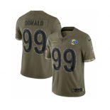 Men's Los Angeles Rams #99 Aaron Donald 2022 Olive Salute To Service Limited Stitched Jersey