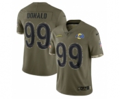 Men's Los Angeles Rams #99 Aaron Donald 2022 Olive Salute To Service Limited Stitched Jersey