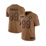 Men's Los Angeles Rams #99 Aaron Donald 2023 Brown Salute To Service Limited Football Stitched Jersey