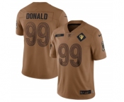 Men's Los Angeles Rams #99 Aaron Donald 2023 Brown Salute To Service Limited Football Stitched Jersey