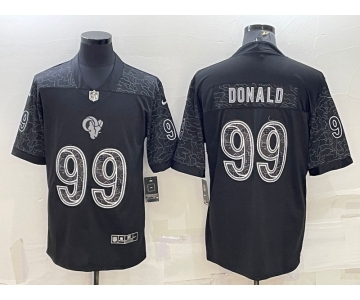 Men's Los Angeles Rams #99 Aaron Donald Black Reflective Limited Stitched Football Jersey