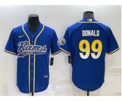 Men's Los Angeles Rams #99 Aaron Donald Blue Stitched Cool Base Nike Baseball Jersey