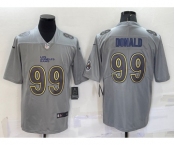 Men's Los Angeles Rams #99 Aaron Donald LOGO Grey Atmosphere Fashion Vapor Untouchable Stitched Limited Jersey