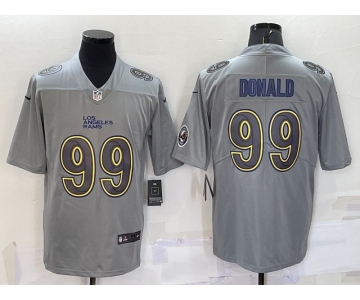 Men's Los Angeles Rams #99 Aaron Donald LOGO Grey Atmosphere Fashion Vapor Untouchable Stitched Limited Jersey