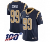 Men's Los Angeles Rams #99 Aaron Donald Navy Blue Team Color Vapor Untouchable Limited Player 100th Season Football Jersey