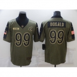 Men's Los Angeles Rams #99 Aaron Donald Nike Olive 2021 Salute To Service Limited Player Jersey