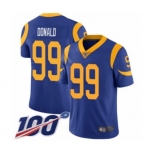 Men's Los Angeles Rams #99 Aaron Donald Royal Blue Alternate Vapor Untouchable Limited Player 100th Season Football Jersey