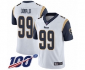 Men's Los Angeles Rams #99 Aaron Donald White Vapor Untouchable Limited Player 100th Season Football Jersey