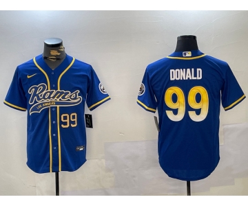 Men's Los Angeles Rams #99 Royal Cool Base Stitched Baseball Jersey