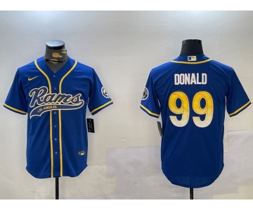 Men's Los Angeles Rams #99 Royal Cool Base Stitched Baseball Jerseys