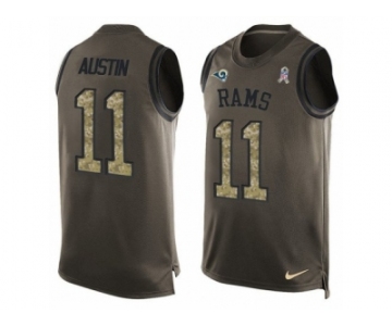 Men's Nike Los Angeles Rams #11 Tavon Austin Limited Green Salute to Service Tank Top NFL Jersey