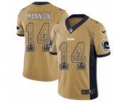 Men's Nike Los Angeles Rams #14 Sean Mannion Limited Gold Rush Drift Fashion NFL Jersey