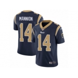 Men's Nike Los Angeles Rams #14 Sean Mannion Vapor Untouchable Limited Navy Blue Team Color NFL Jersey