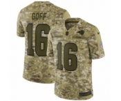 Men's Nike Los Angeles Rams #16 Jared Goff Limited Camo 2018 Salute to Service NFL Jersey