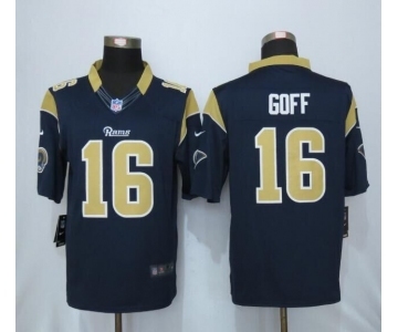 Men's Nike Los Angeles Rams #16 Jared Goff Limited Navy Blue Team Color NFL Jersey