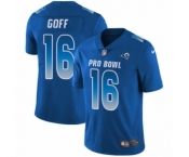 Men's Nike Los Angeles Rams #16 Jared Goff Limited Royal Blue NFC 2019 Pro Bowl NFL Jersey