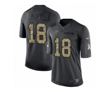 Men's Nike Los Angeles Rams #18 Cooper Kupp Limited Black 2016 Salute to Service NFL Jersey