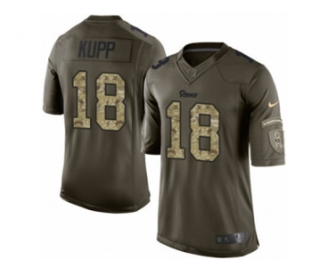 Men's Nike Los Angeles Rams #18 Cooper Kupp Limited Green Salute to Service NFL Jersey