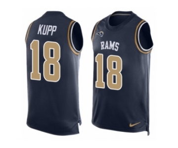 Men's Nike Los Angeles Rams #18 Cooper Kupp Limited Navy Blue Player Name & Number Tank Top NFL Jersey