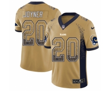 Men's Nike Los Angeles Rams #20 Lamarcus Joyner Limited Gold Rush Drift Fashion NFL Jersey