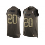 Men's Nike Los Angeles Rams #20 Lamarcus Joyner Limited Green Salute to Service Tank Top NFL Jersey