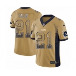 Men's Nike Los Angeles Rams #21 Aqib Talib Limited Gold Rush Drift Fashion NFL Jersey