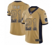 Men's Nike Los Angeles Rams #21 Aqib Talib Limited Gold Rush Drift Fashion NFL Jersey