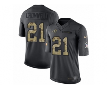 Men's Nike Los Angeles Rams #21 Nolan Cromwell Limited Black 2016 Salute to Service NFL Jersey