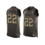 Men's Nike Los Angeles Rams #22 Trumaine Johnson Limited Green Salute to Service Tank Top NFL Jersey