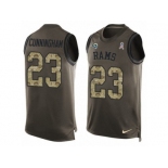 Men's Nike Los Angeles Rams #23 Benny Cunningham Limited Green Salute to Service Tank Top NFL Jersey